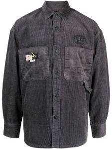 Musium Div. chemise en velours côtelé à patch logo - Gris