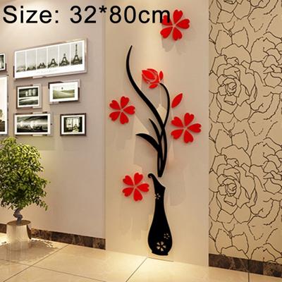 Creatieve vaas 3D acryl stereo muur stickers TV achtergrond muur corridor Home Decoratie grootte: 32x80x4cm