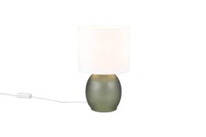 Trio Tafellamp Vela groen glas met witte kap 517900115