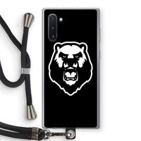 Angry Bear (black): Samsung Galaxy Note 10 Transparant Hoesje met koord