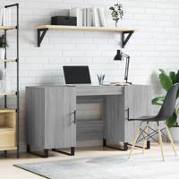 Bureau 140x50x75 cm bewerkt hout grijs sonoma eikenkleurig
