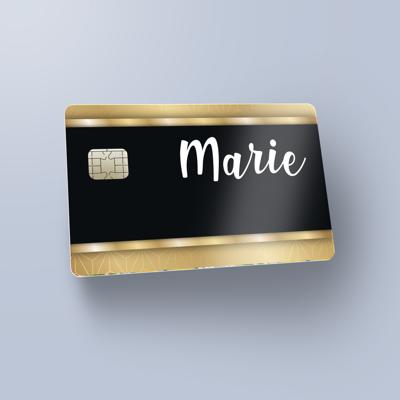 Pinpas sticker met zwart en goud gepersonaliseerd