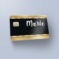 Pinpas sticker met zwart en goud gepersonaliseerd