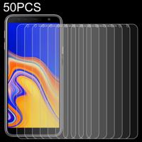 50 stuks 0.26 mm 9H 2.5 D gehard glas film voor Galaxy J4 + geen retail pakket