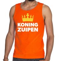 Oranje Koning Zuipen tanktop / mouwloos shirt voor he - thumbnail