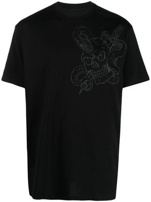 Philipp Plein t-shirt à imprimé tête de mort - Noir