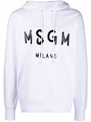 MSGM hoodie à logo imprimé - Blanc