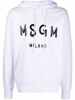 MSGM hoodie à logo imprimé - Blanc