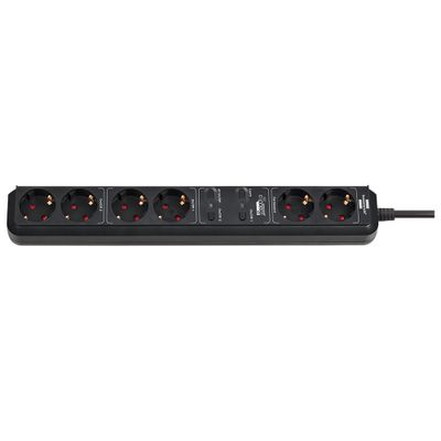 Brennenstuhl 1159760936 Smart Stekkerdoos | 6 sockets | Schakelaar | Zwart - 1,5 meter