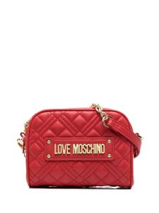 Love Moschino sac à bandoulière matelassé à plaque logo - Rouge