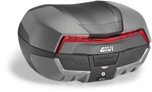 GIVI V58 Maxia 5 Monokey Topkoffer, Topkoffers en zijkoffers voor de moto, rode reflectoren, mat grafiet kleurige afwerking