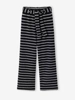 Wijde sweater met fantasie breisel voor meisjes JONEN zwart