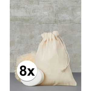 8 x Uitdeelzakjes met koord 15 x 20 cm