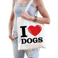 I love dogs katoenen tasje   - - thumbnail