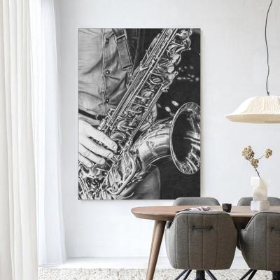 Urban Cotton Wandkleed 'The Man With The Sax' 80 x 110cm in Frame - black