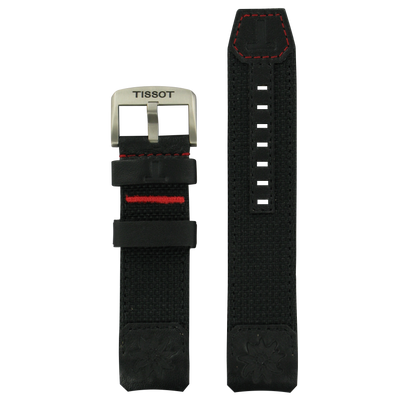 Horlogeband Tissot T600038302 Leder/Textiel Zwart 22mm