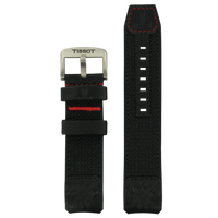 Horlogeband Tissot T600038302 Leder/Textiel Zwart 22mm