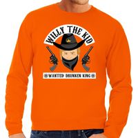 Koningsdag fun sweatshirt Willy the Kid oranje heren 2XL  -