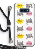 Meow: Samsung Galaxy S10e Transparant Hoesje met koord