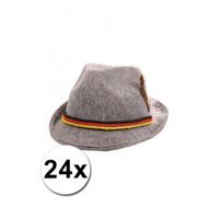 Tiroler hoedjes grijs 24x   -