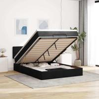 Bed met matras 140x190 cm stof zwart