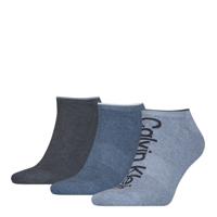 Calvin Klein Heren Sneakersokken Athleisure 3-pack Denim Melange-One Size (40-46)