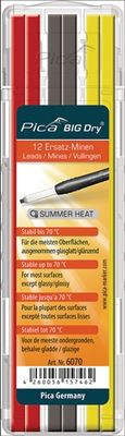 Pica Vullingen-set | 4x geel 4x rood/4x grafiet | tot 70 graden stabiel 12 stiften/set | 1 stuk - 6070 6070