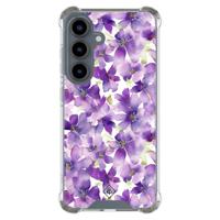 Samsung Galaxy S25 shockproof hoesje - Floral violet