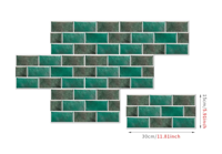 RetroBrick - 6-delige Zelfklevende Retro Baksteen Wandstickers (30x15cm)