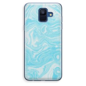 Waterverf blauw: Samsung Galaxy A6 (2018) Transparant Hoesje