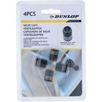 Dunlop Autobanden ventieldoppen - 4 delig - zwart - aluminium - Opvallende ventieldopjes   -