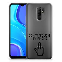 Xiaomi Redmi 9 Silicone-hoesje Finger Don't Touch My Phone - thumbnail