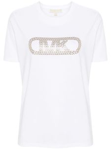 Michael Michael Kors t-shirt en coton biologique à logo strassé - Blanc