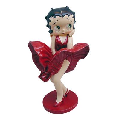 Betty Boop Classic Pose Beeld met Rode Glitters 3ft