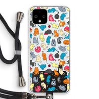 Kleurrijke katten: Pixel 4 Transparant Hoesje met koord Kleurrijke katten: Pixel 4 Transparant Hoesje met koord