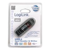 LogiLink Cardreader USB 2.0 Stick external for SD/MMC geheugenkaartlezer Zwart - thumbnail