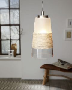 EGLO Burnham hangende plafondverlichting Flexibele montage E27 Nikkel, Transparant, Wit