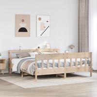 Bedframe zonder matras massief grenenhout 200x200 cm