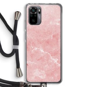 Roze marmer: Xiaomi Redmi Note 10 Pro Transparant Hoesje met koord