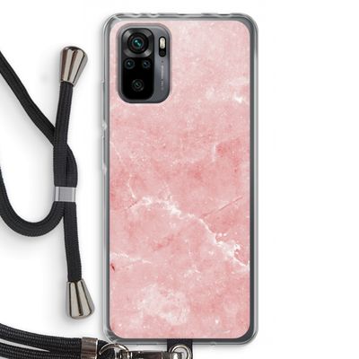 Roze marmer: Xiaomi Redmi Note 10 Pro Transparant Hoesje met koord