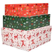 Bellatio Decorations - 6x luxe kerst cadeaupapier rollen in 3-stijlen - thumbnail