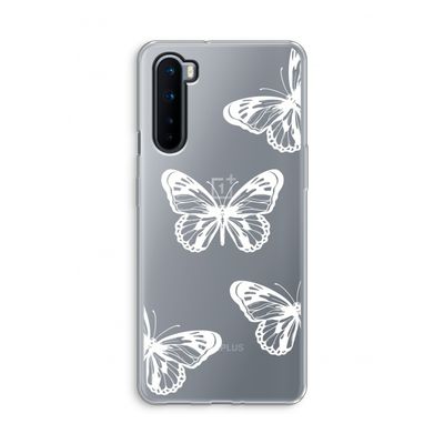 White butterfly: OnePlus Nord Transparant Hoesje