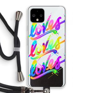 Loves: Pixel 4 Transparant Hoesje met koord