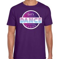 Lets Dance disco / feest t-shirt paars voor heren - thumbnail