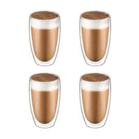 Krumble Latte Macchiato glas dubbelwandig 400ml - set van 4 - thumbnail