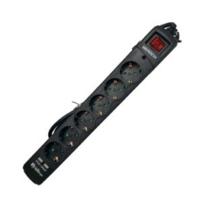 Stopcontactenstrip 6 Tomas met Interruptor Riello THUNDER 6002 USB Zwart
