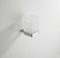 Saqu Soft square Glashouder met glas 6x8,6x9,5 cm Chroom Saqu Soft square Glashouder met glas 6x8,6x9,5 cm Chroom