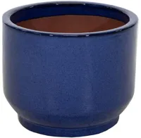 Mcollections Bloempot Cylinder Pedestal - Ø38 x H31 - Keramiek, Geglazuurd - Blue
