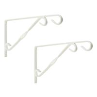 Muurhaken wit 18.5 x 30 cm - 3x stuks - geplastificeerd verzinkt staal - hanging basket haak