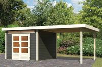 Woodfeeling | Tuinhuis Kandern 6 met Overkapping 3,2 | Terragrijs